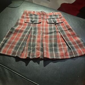 Red Plaid Tartan School Girl pleated skirt